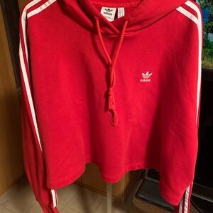Adidas Scarlet Hoodie with White Label